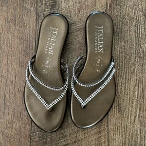 Italian Shoemaker Sandals Rhinestones Design 7.5